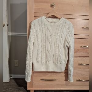 Banana Republic Cozy Cable Knit Sweater - Cream